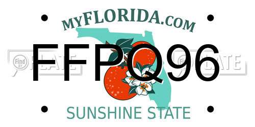 FFPQ96 Florida License Plate