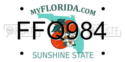 FFQ984 Florida License Plate