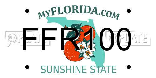 FFR100 Florida License Plate