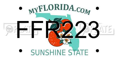 FFR223 Florida License Plate