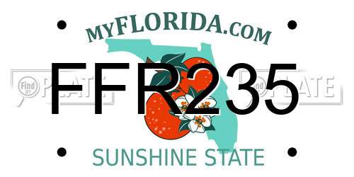 FFR235 Florida License Plate