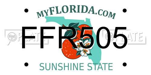FFR505 Florida License Plate