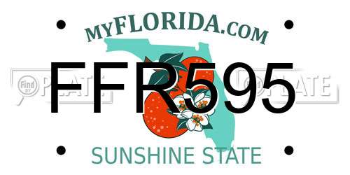 FFR595 Florida License Plate