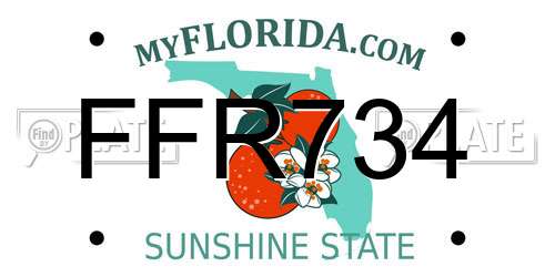 FFR734 Florida License Plate