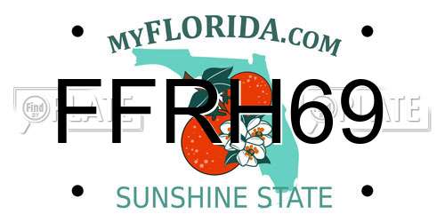 FFRH69 Florida License Plate