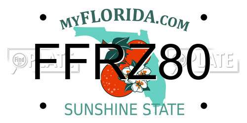 FFRZ80 Florida License Plate