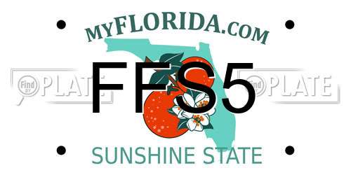 FFS5 Florida License Plate
