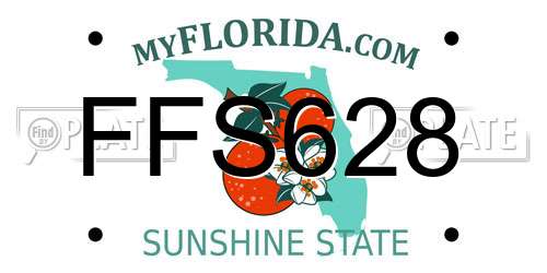 FFS628 Florida License Plate