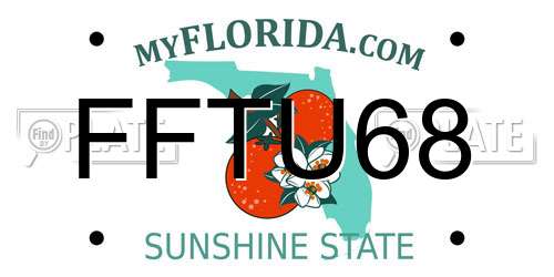 FFTU68 Florida License Plate