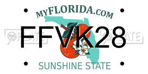 FFVK28 Florida License Plate