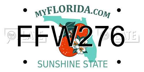 FFW276 Florida License Plate