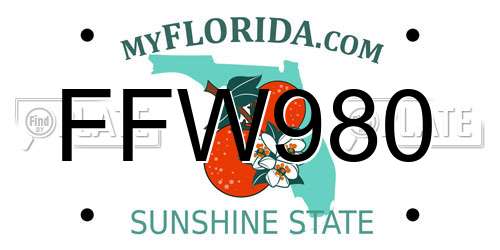 FFW980 Florida License Plate