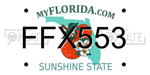 FFX553 Florida License Plate