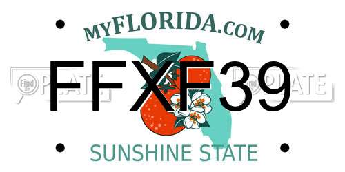 FFXF39 Florida License Plate