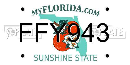 FFY943 Florida License Plate