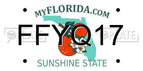 FFYQ17 Florida License Plate