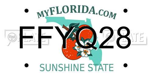 FFYQ28 Florida License Plate
