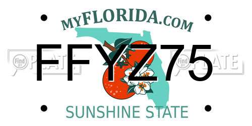 FFYZ75 Florida License Plate