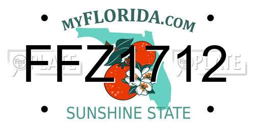 FFZ1712 Florida License Plate