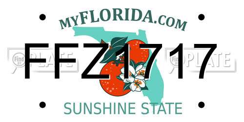 FFZ1717 Florida License Plate
