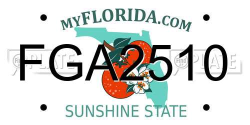 FGA2510 Florida License Plate