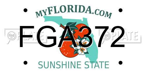 FGA372 Florida License Plate