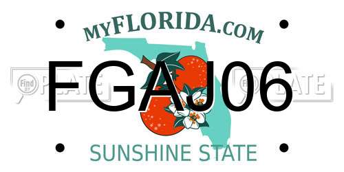 FGAJ06 Florida License Plate