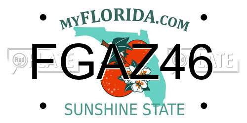 FGAZ46 Florida License Plate