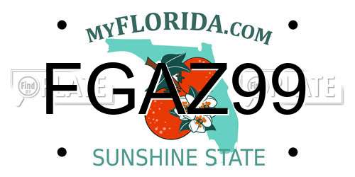 FGAZ99 Florida License Plate
