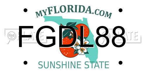 FGDL88 Florida License Plate