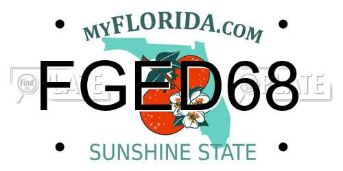 FGED68 Florida License Plate