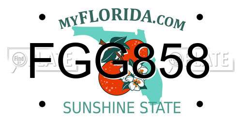 FGG858 Florida License Plate