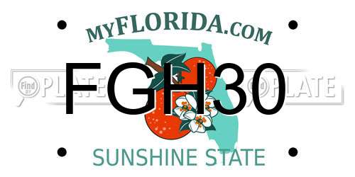 FGH30 Florida License Plate