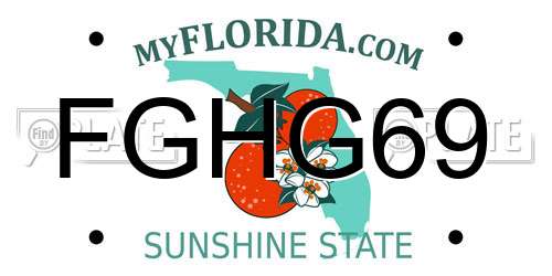 FGHG69 Florida License Plate