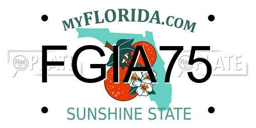 FGIA75 Florida License Plate