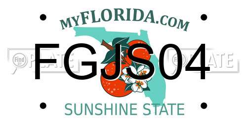 FGJS04 Florida License Plate