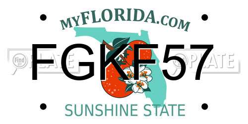 FGKF57 Florida License Plate