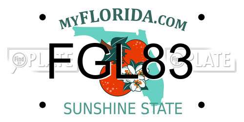FGL83 Florida License Plate