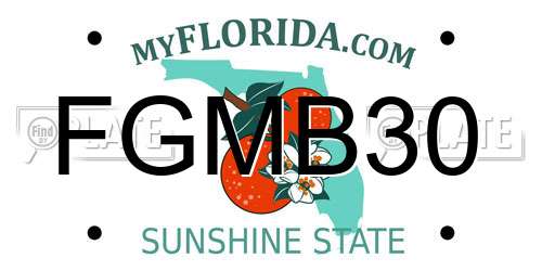 FGMB30 Florida License Plate