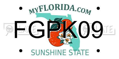 FGPK09 Florida License Plate