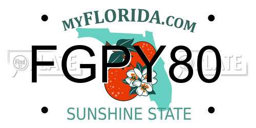 FGPY80 Florida License Plate
