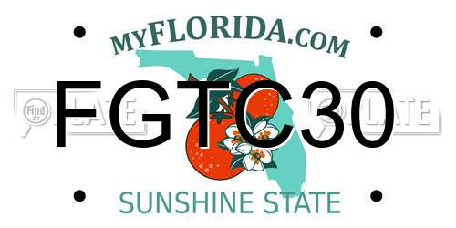FGTC30 Florida License Plate