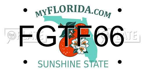 FGTF66 Florida License Plate