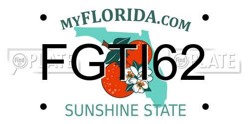 FGTI62 Florida License Plate