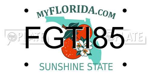 FGTI85 Florida License Plate