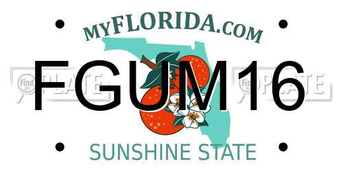 FGUM16 Florida License Plate