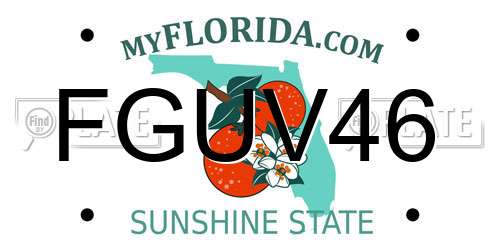 FGUV46 Florida License Plate