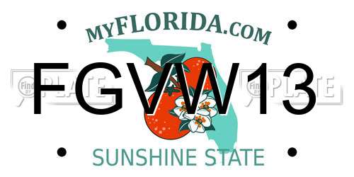 FGVW13 Florida License Plate