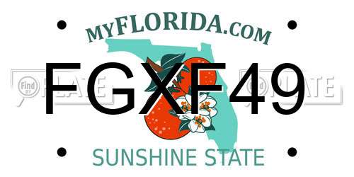 FGXF49 Florida License Plate