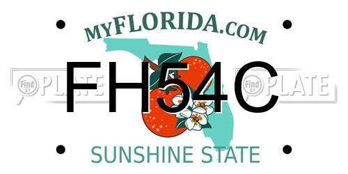 FH54C Florida License Plate